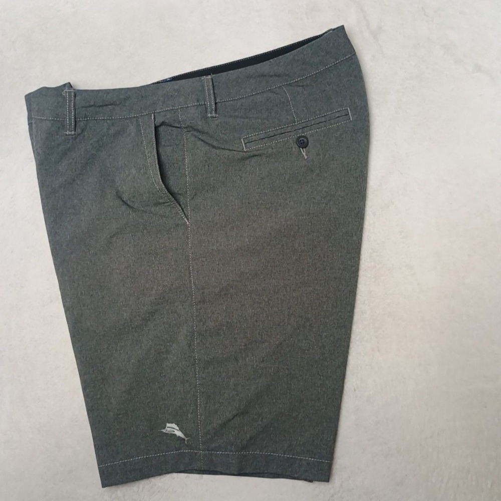 Tommy Bahama Shorts Mens 36 Gray 9" Chino Golf Performance Stretch Pocket Island